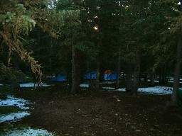 Campsite at Mt Phiilips Camp  (with hail on ground)